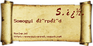 Somogyi Árpád névjegykártya